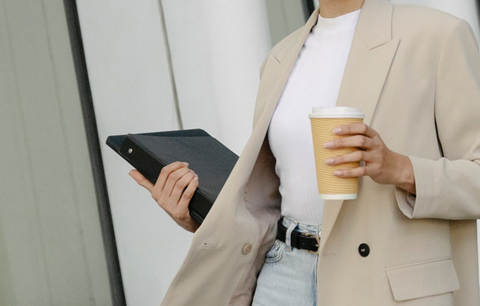 business woman with a coffee